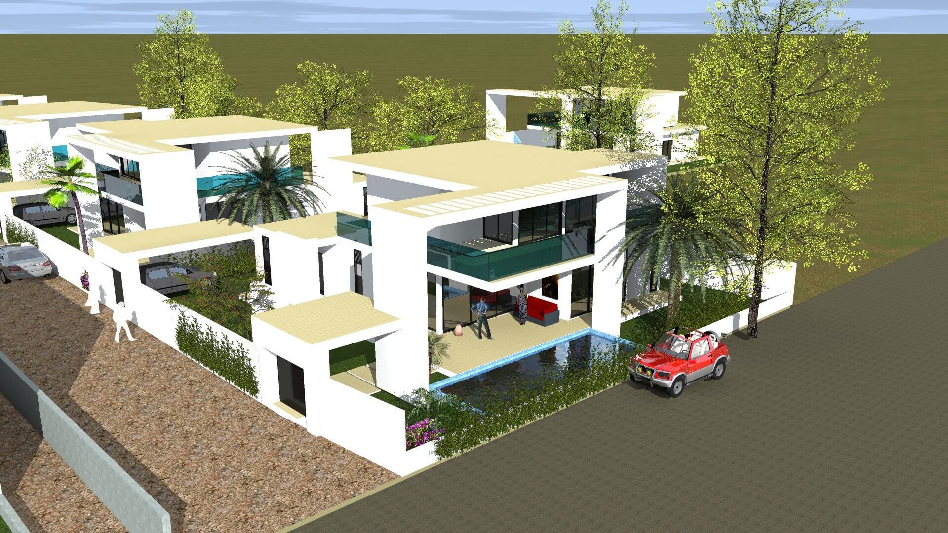 Façade le la villa moderne de Saly de Linea Concept au Sénégal